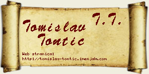 Tomislav Tontić vizit kartica